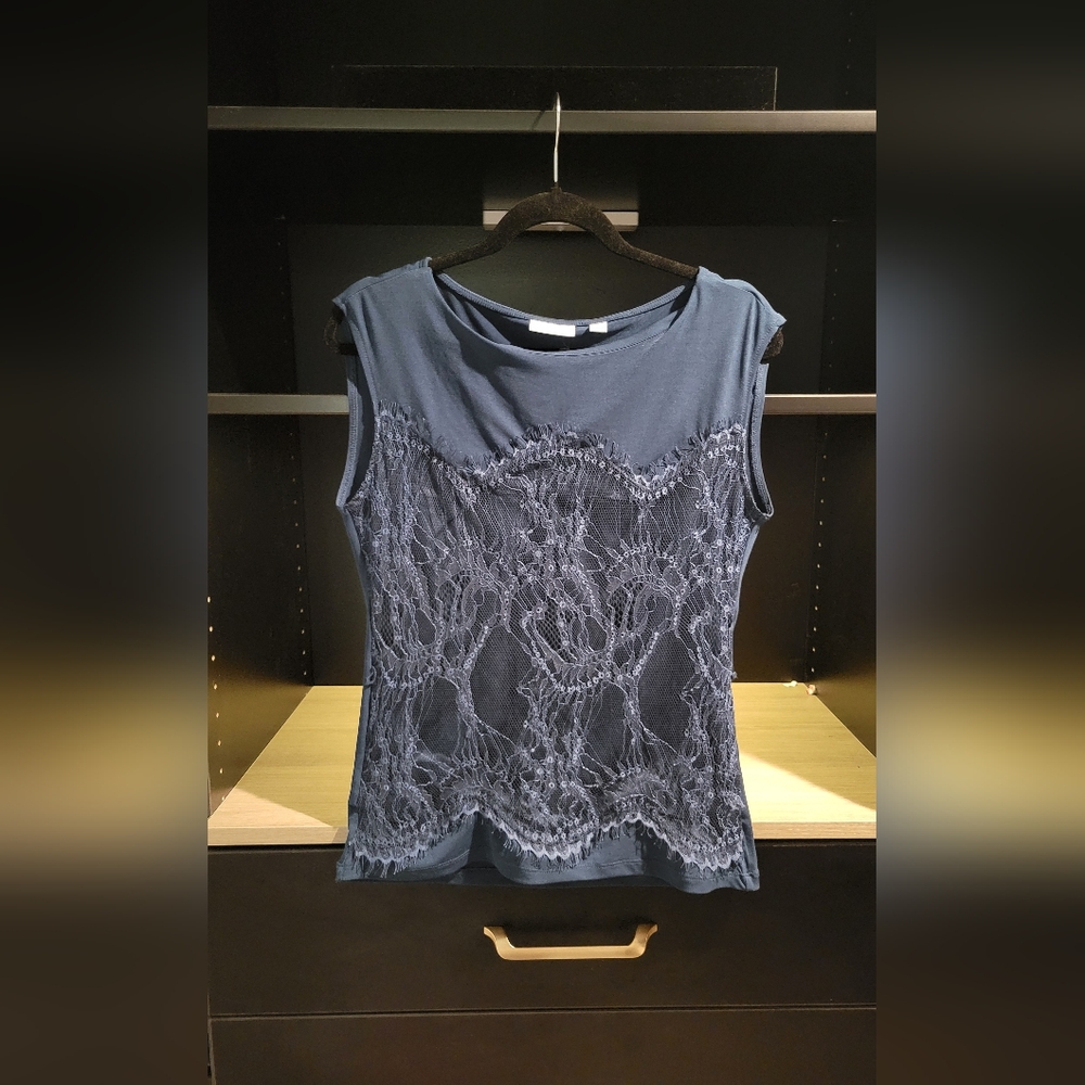 Teal lace tank top NY and Co. Size small